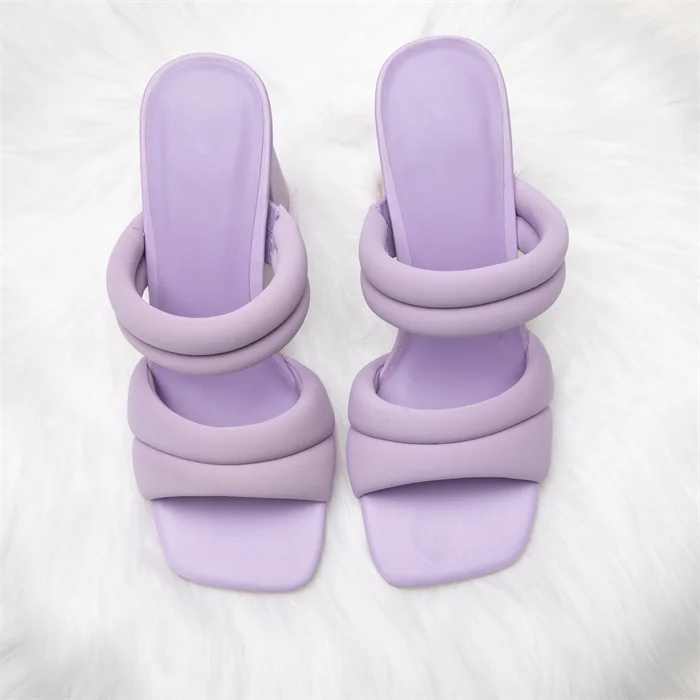 Wear Resistant Open Toe Slippers Thick High Heeled Shoes Summertime Fashion Sandal Carton PU OEM ODM Service Outdoor Rubber