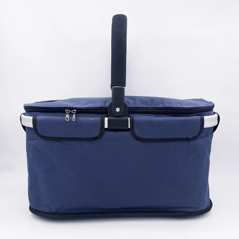 Wholesale Fashionable Supermarket Foldable Insulated Collapsable Aluminum Cooler Picnic Basket for Bbq Picnic