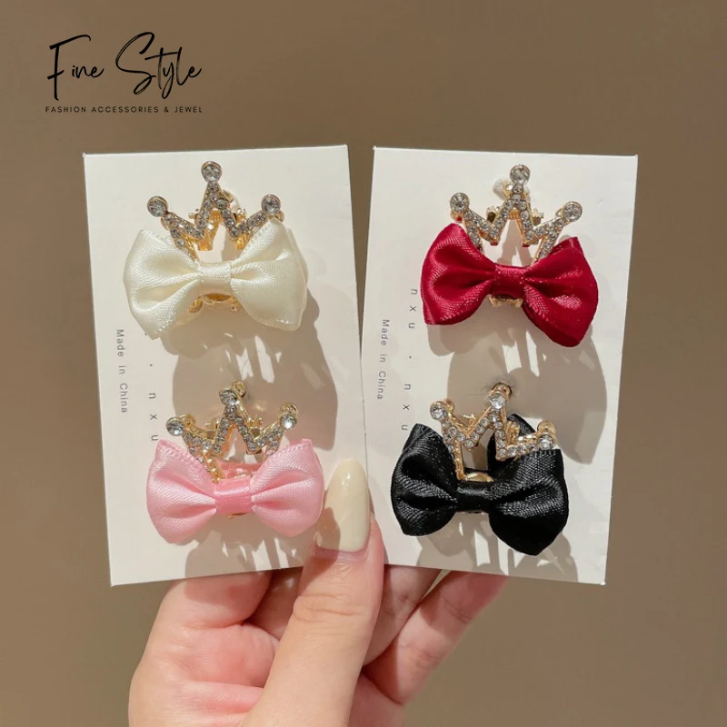 cute stylematte mini flower sparkly pearl bow custom hair claw clip