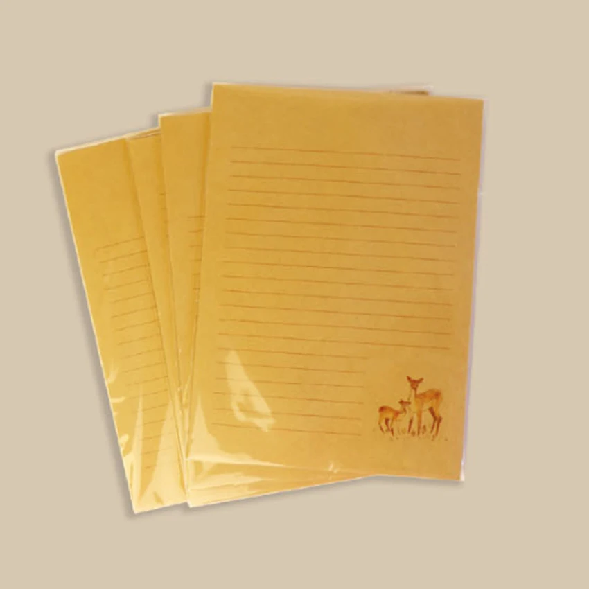 10pcs/pack Kawaii Elk vintage Chinese style Painted forest kraft letter paper for kids written 4 design