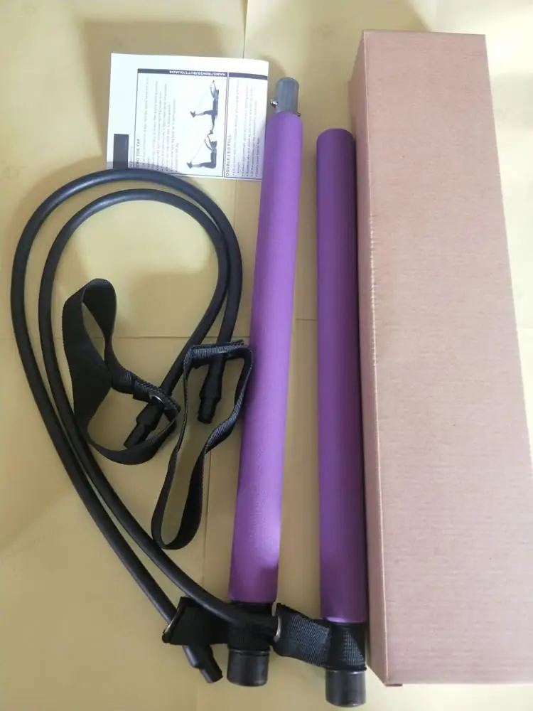 Factory direct sales  portable yoga pilates stick with resistance band great for slimming