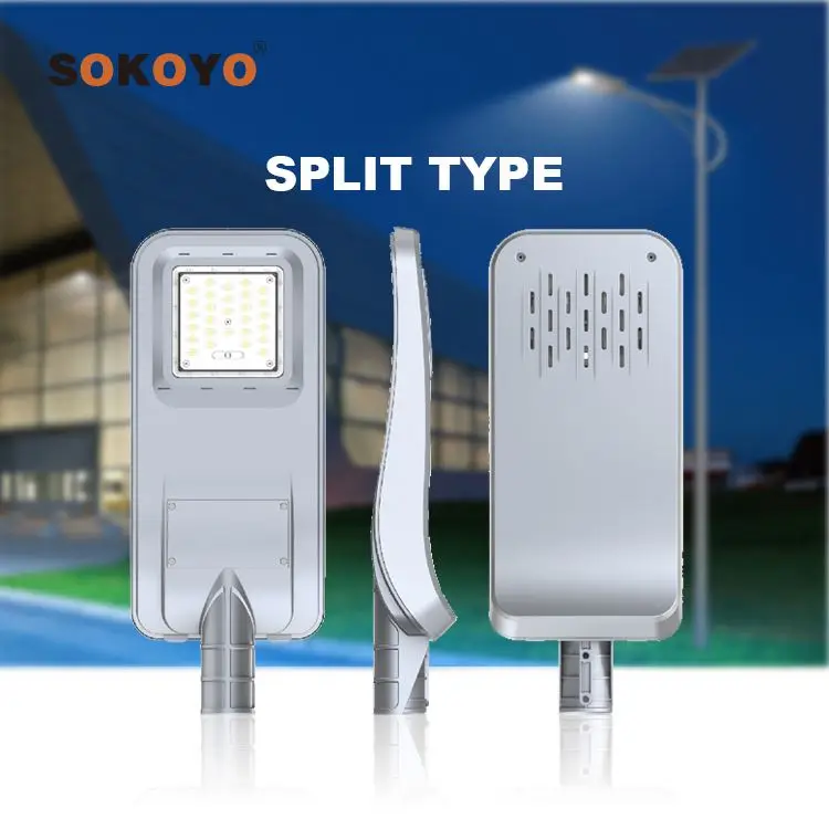 SOKOYO Ip65 40 60W Aluminum Case Waterproof Outdoor Split Led Solar Street Lighting Remote Control Solar Street Light High Lumen