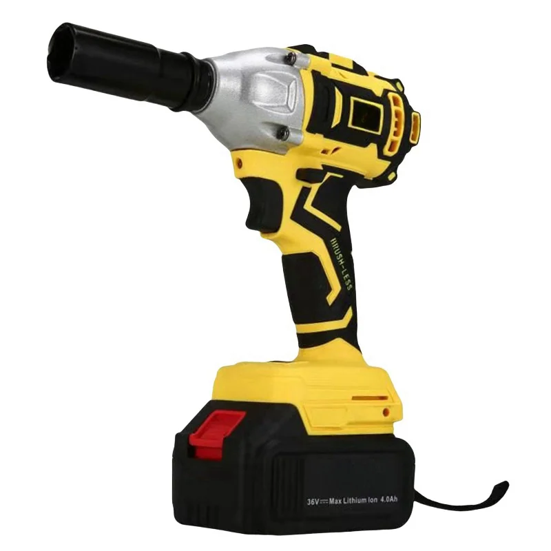 Rechargeable 21V Lithium Electric Impact Wrench Battery Powered Car Tire Installation Scaffolding Wind Gun Cross-Border Wrench