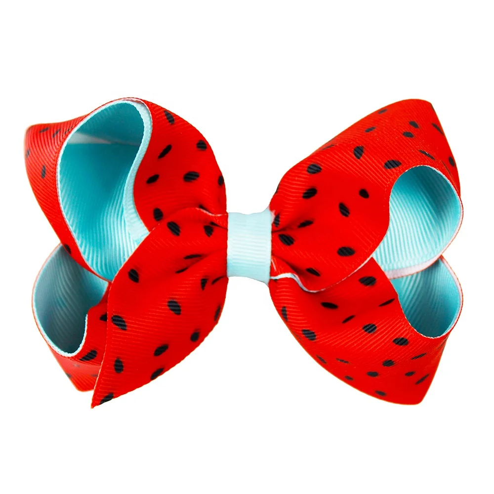 Новинка, летняя бутиковая лента для волос с принтом арбуза и фруктов, милые заколки для волос для девочек, милый бант для волос для детей, детей и подростков