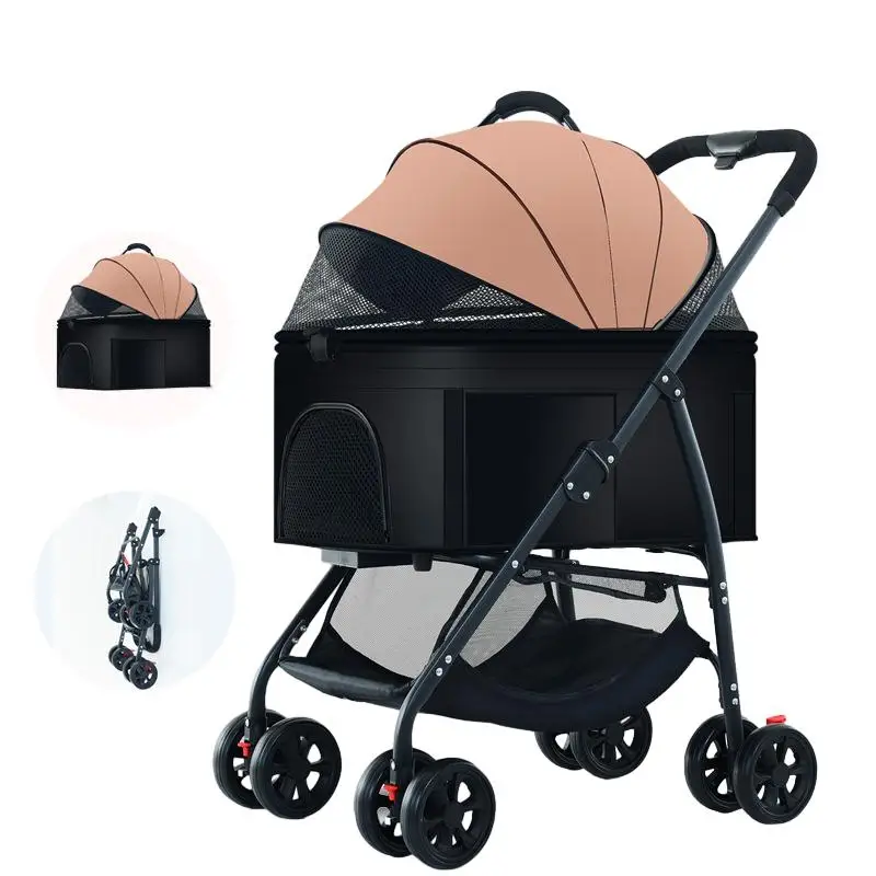 Hot Selling Luxury Pet Strollers Travel Pet Trolley Detachable Transparent Stroller