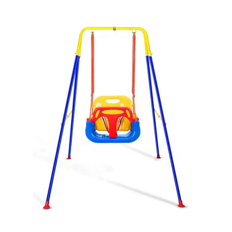 hot selling competitive price outdoor playground equipment plastic hanging chair play swing set for 1-15 years old children