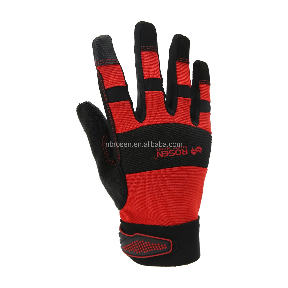 Breathable Soft Motorbike Microfiber Anti-Slip Palm Anti-Vibration Touch Screen General Work Utility Mechanic Safety Gloves