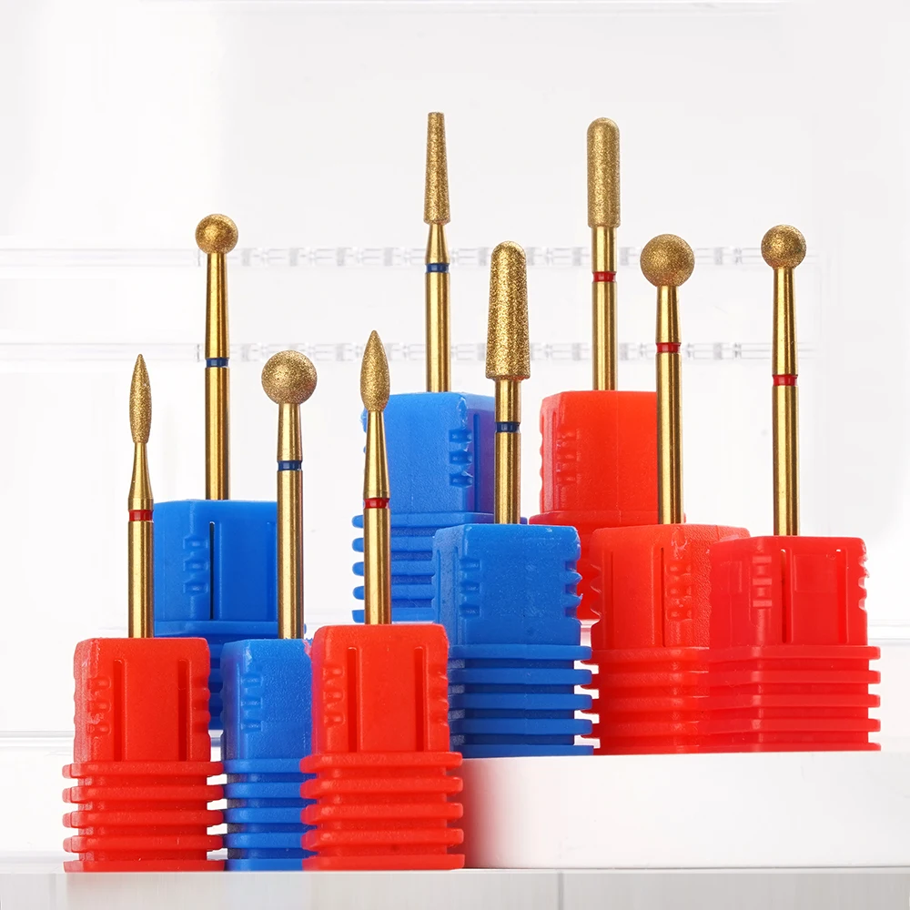 Высококачественное золотое покрытие без выцветания алмазное сверло для ногтей профессиональный маникюр кутикулы Уход за педикюром