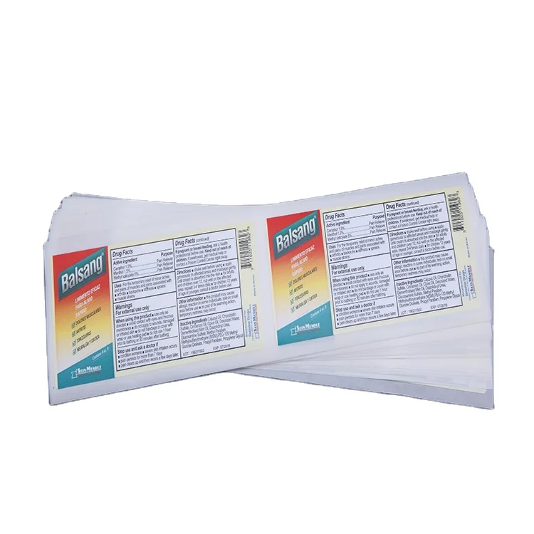 Custom printing medical bottle product label stickers pharmaceutical labels high quality drug bottle label
