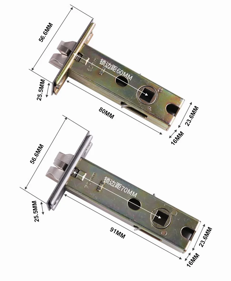 Modern American style round bedroom three-bar handle lock bathroom keyless room door lock