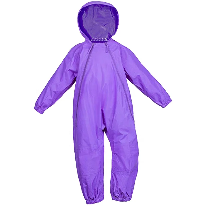 
waterproof hooded all in one suit raincoat jackets with pants pvc kids rain coat 