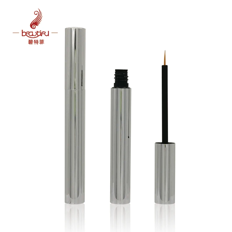 Low MOQ 2ml 3ml 4ml empty aluminum glossy or matte gold,silver,rose gold eyelash and eyebrow serum slim bottles tubes container