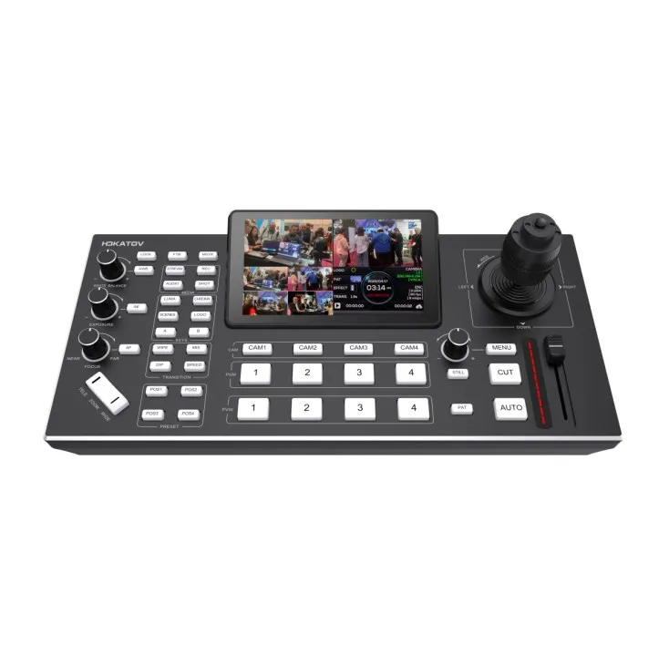 4 Channels HDMI Video Mixer Switcher with PTZ Camera Control 5.5 inch Screen Live Streaming Broadcast switcher