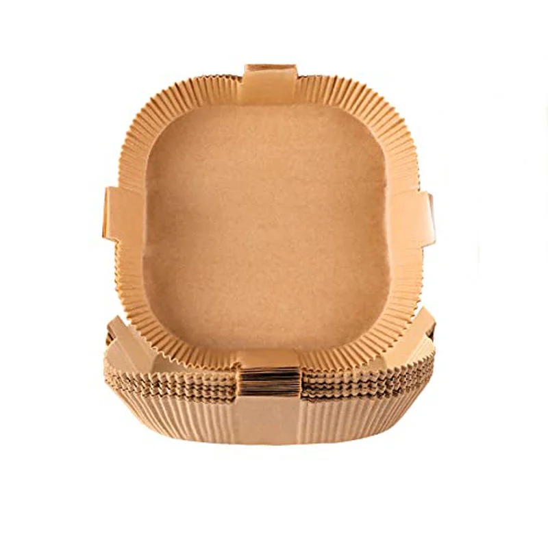 2022  Hot Sale Food Grade Disposable Grease Proof Square Parchment Paper Sheet Air Fryer Paper Liners