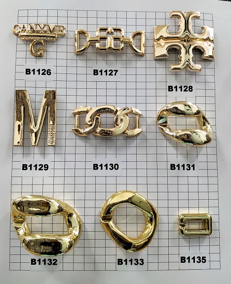 Fancy footwear accessories women metal flat shoe buckles ornament