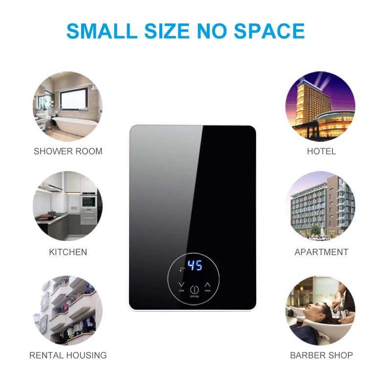 3500w to 5500w Smart Water Heater 120v 240v Wall Mounted Kitchen Shower Instantaneous Electric