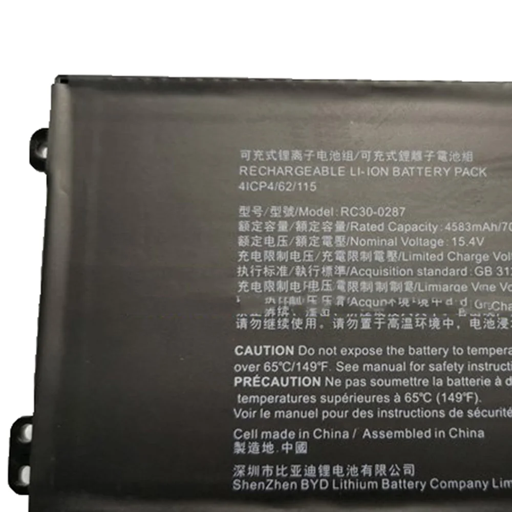 
15.4V 4583MAH RC30-0287 Laptop Battery For RAZER 4ICP4/55/162 RC30-0287 For Blade Pro 17 RTX 2080 Max-Q 
