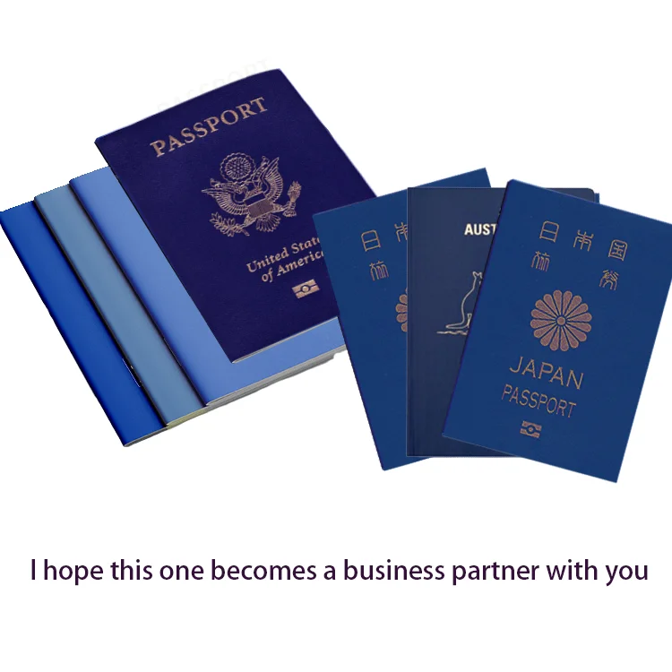 Customization logo boolet custom printing passport with hold and cover