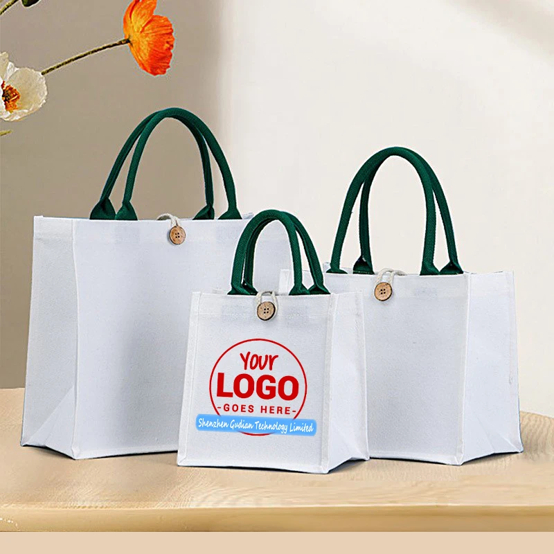 Promotional Design Totebag Large Recycled Shopping Tote Bag Customised Cotton Canvas Tote Bags With Custom Printed Logo