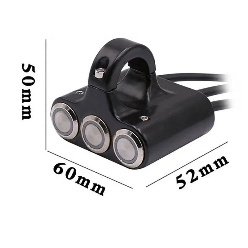 
Motorcycle ATV Switch Brake Fog Light 22mm Handlebar Mount Headlight 3 Buttons 