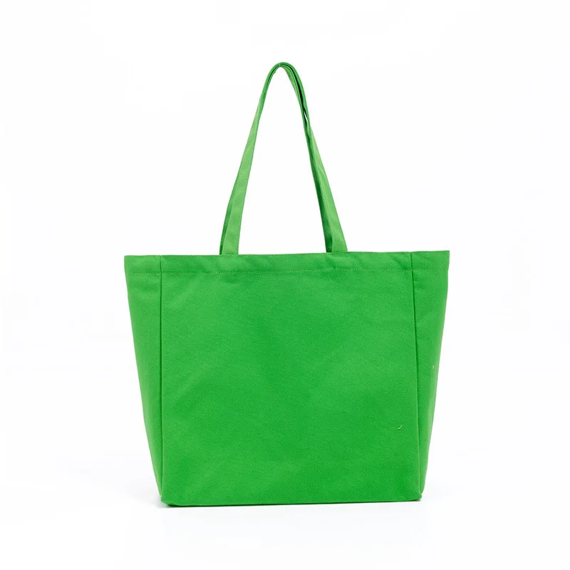 Hot Sale Customized Logo Printed Recycle Plain Organic Cotton Canvas Tote Shopping Bags With Zipper