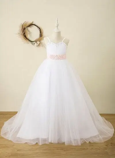 New Design High Quality Girl 7th Birthday Party Dresses White Flower Girl Dress For Wedding