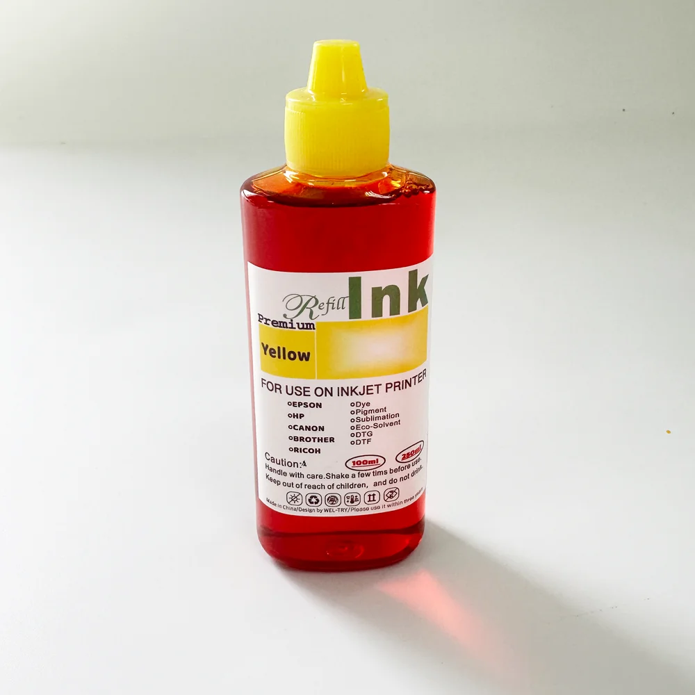 WEL-TRY Factory Wholesale for HP Ink Printer Premium Ink 100ml Dye Ink Bottle with 4 Color Impresora de Silo Refill Kits