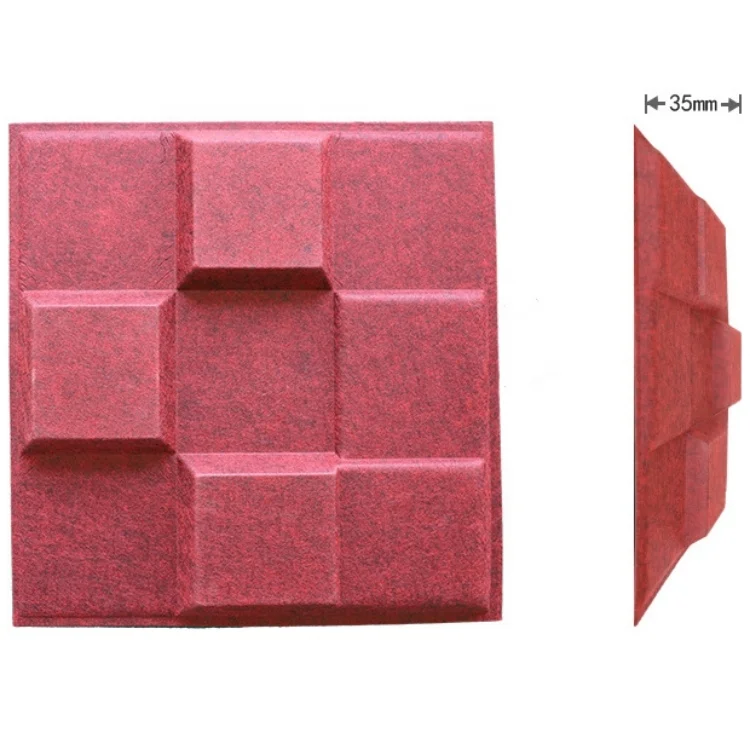 Purple PET Felt Acoustic Panel Sound Proof Panels 3D Polyester Acoustic Panel for Home Cinema and Recording Room Walls