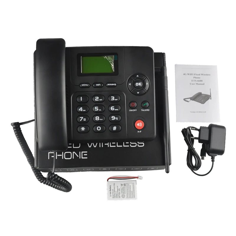
4G VOLTE LTE UMTS WCDMA GSM SIM card fixed wireless desk phone with WiFi hotspot 