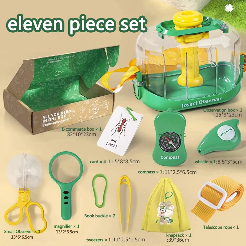 SL 11pcs One Set Educational Bug Catcher Explorer Nature Exploration Kit Insect Outdoor Toy Set For Kids Toddlers Children Play