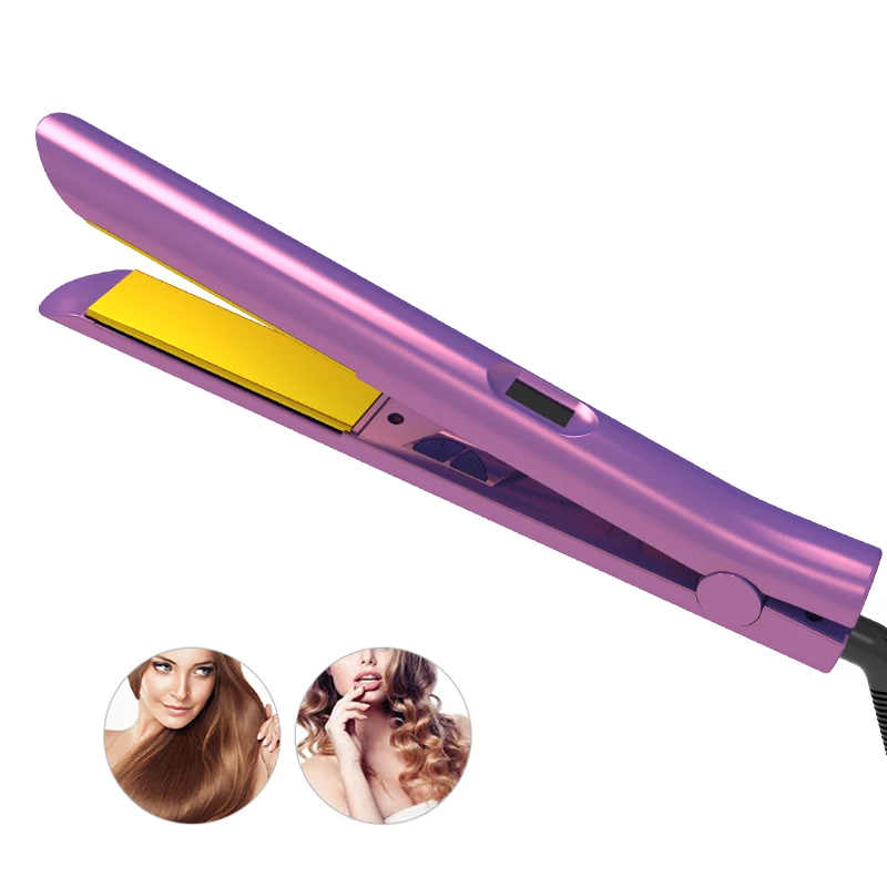 Custom Pink ceramic straight hair 1inch plancha de pelo mini hair straightening flat iron