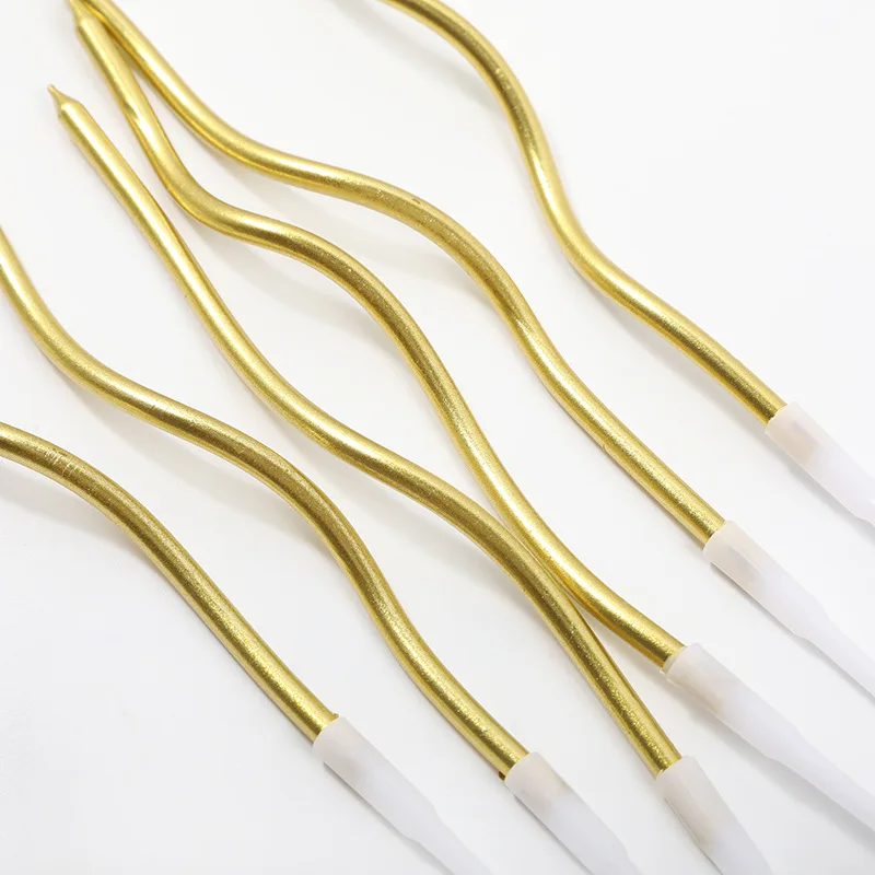 Twisty Birthday Long Spiral Cake Candles Metallic Cake Cupcake Candles Long Thin Coil Cake Candles With Holders