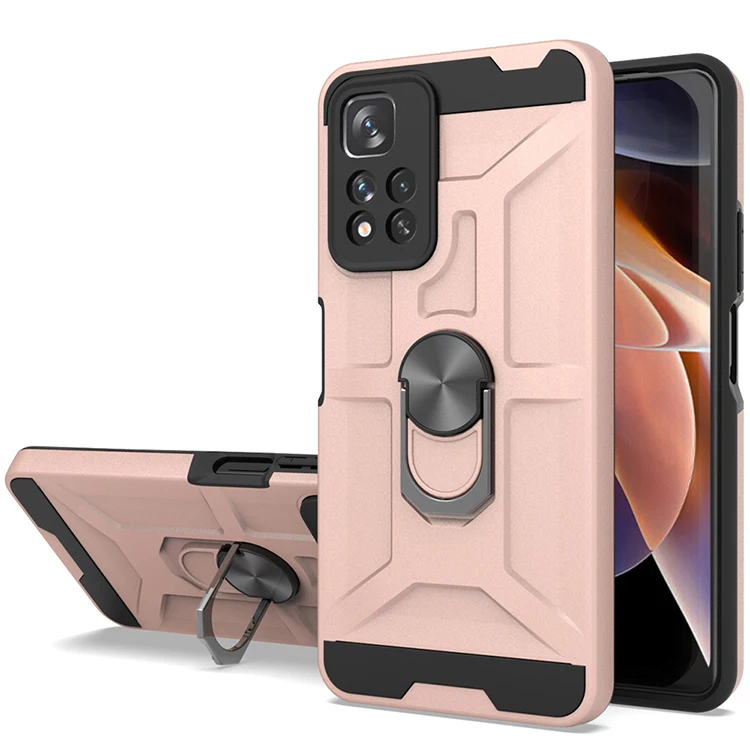 For Xiaomi Redmi Note 11 Pro Case Luxury Armor Soft Shockproof Magnetic Metal Ring Case for Redmi 10C 10 pro Car Holder Cover