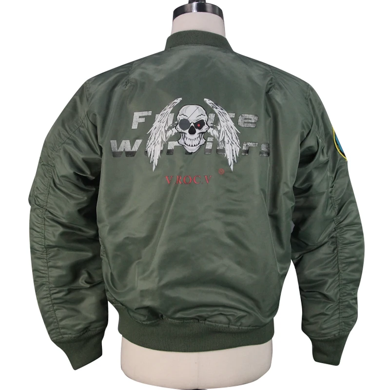 New Style  Mens Flight Jacket Bomber Jacket Nylon Shell Black\navy\army Green Stock & Custom Made for Winter Printed