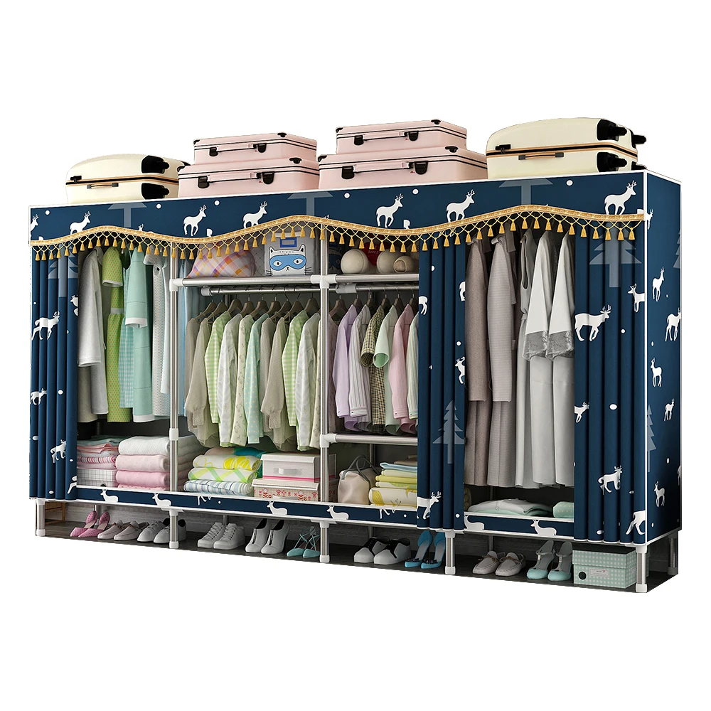 300CM Huge Size Home storage cloth racks organization holders Fabric Wardrobe