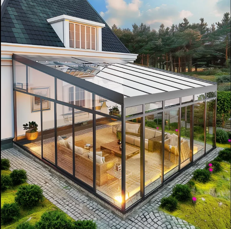 Aluminum Sunroom 4 Season Outdoor Winter Garden Free Standing Sunroom Solarium Sunrooms & Glass Houses