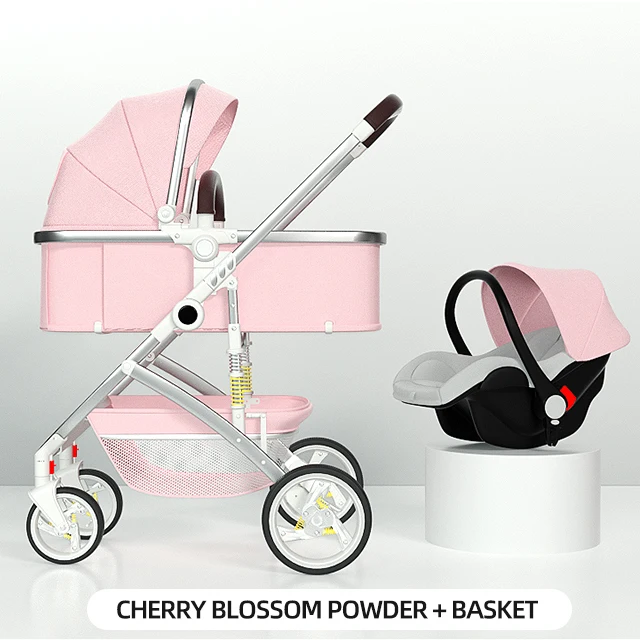 Luxury one-hand foldable baby stroller en 1888 baby stroller 3 in 1 with car seat for 0-3 years old