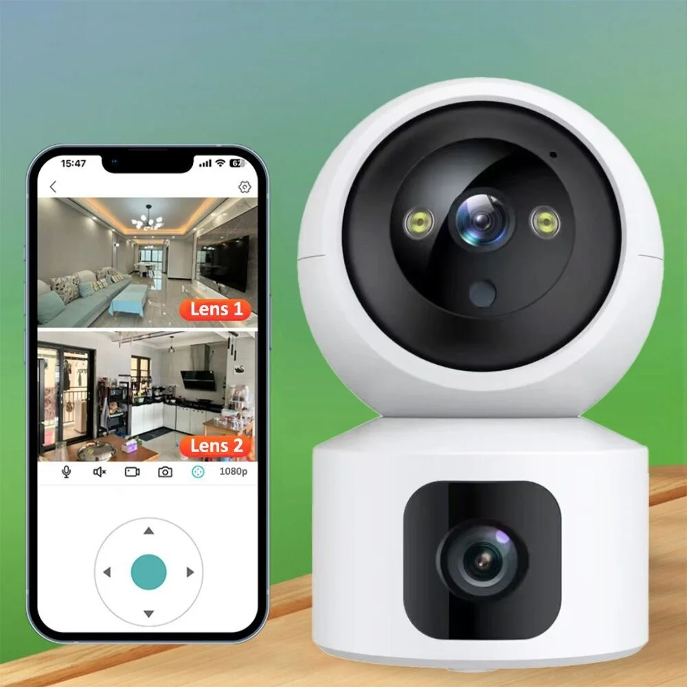 HD 4MP 2K Dual-Lens PTZ Wifi Camera Indoor Auto Tracking Two Way Audio CCTV Home Security Camera IP Video MINI Baby Monitor