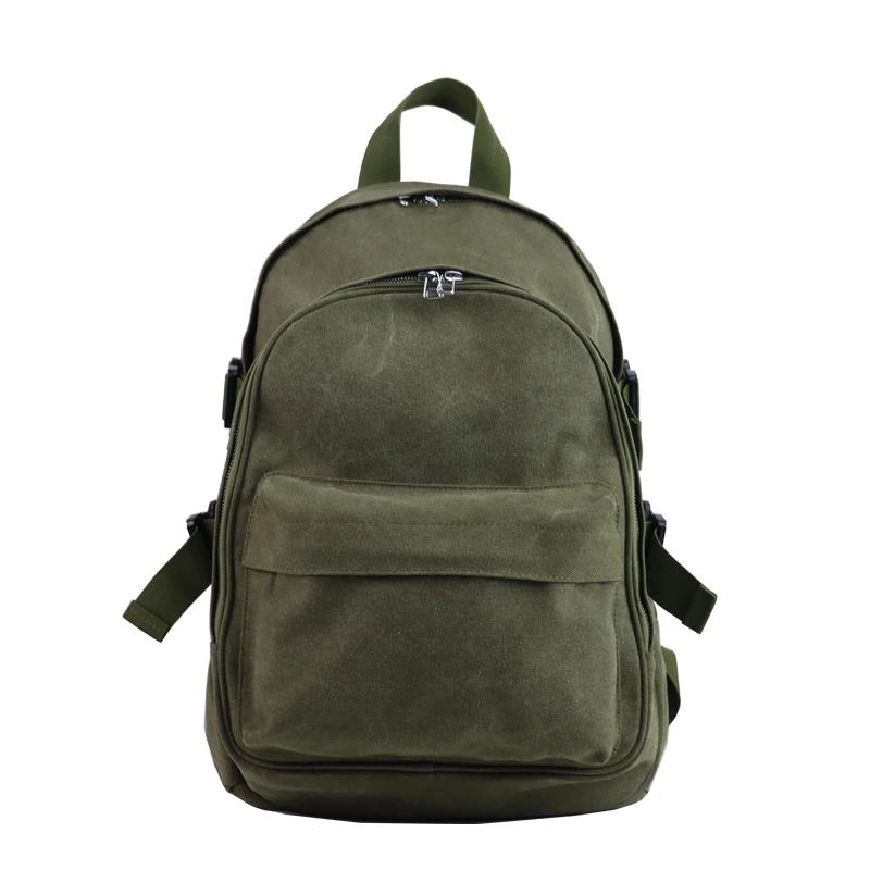 large green canvas  retro travel outdoor large capacity multi-pocket leisure sports backpack fashion trend  pouches 
channel bag