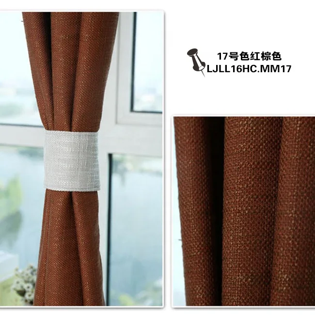 Supplier High Quality luxury Plain Cotton Linen Curtains for Windows thick nice grommet curtain panel