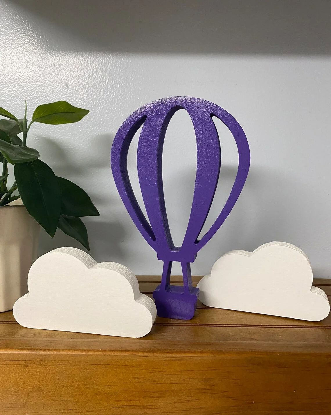 OEM wood cutout small nursery shelf item oh the places she will go shower decorations Hot air balloon decor nursery shelf decor