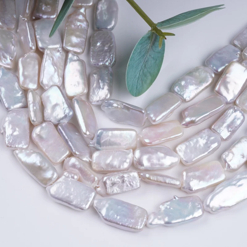 Natural Pearls Wholesale 11-12mm 16-18mm Long Square Shape Fresh Water Pearls For Jewelry Making