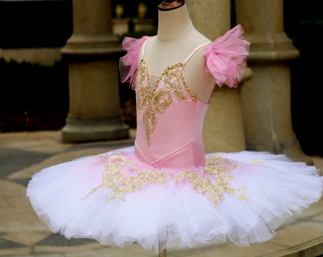 New Pink leotard design girls Professional ballet tutu skirt dance wear tutu custom design   .New--56