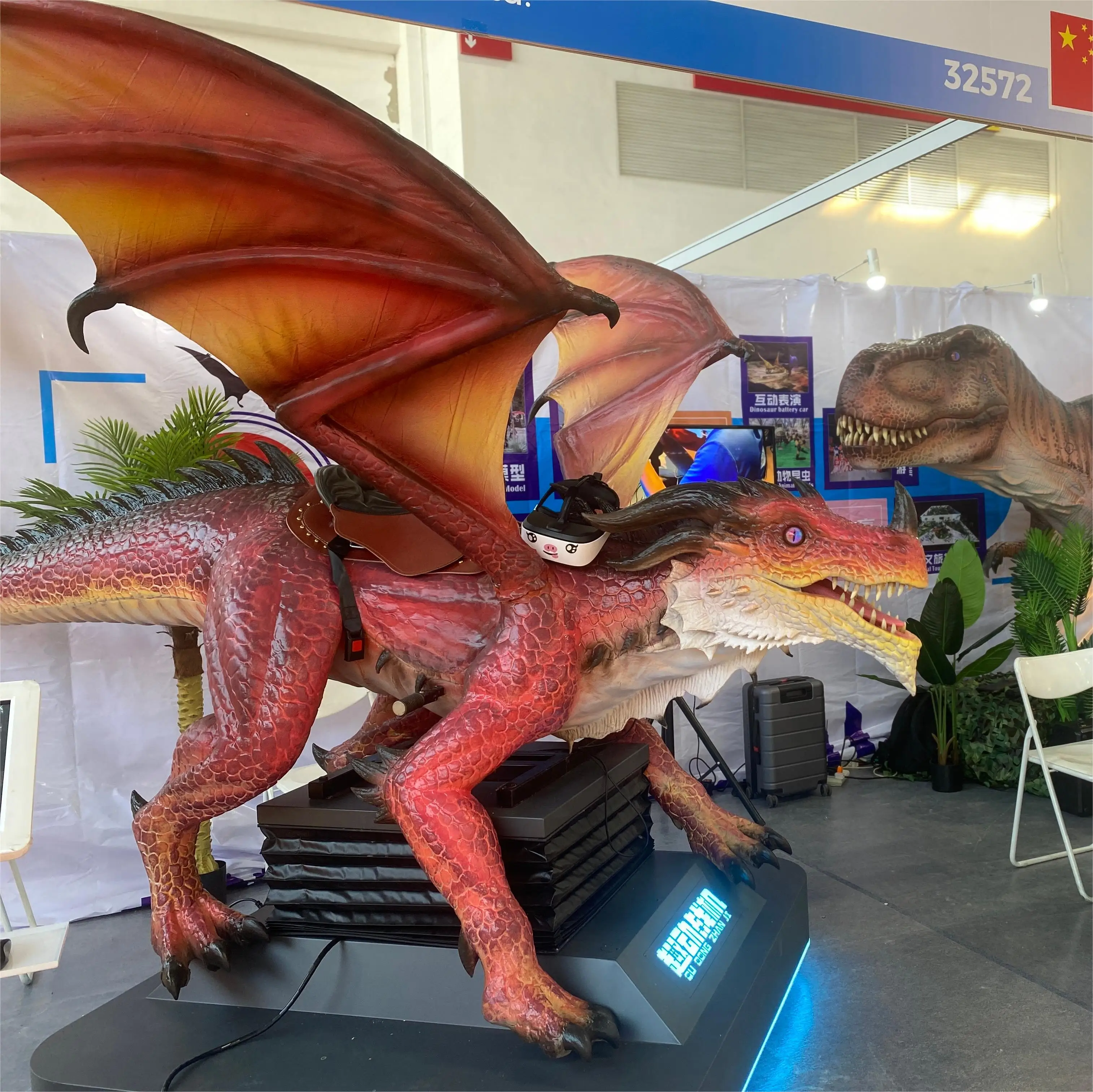 Amusement Park Rides Dinosaur Animatronic Dinosaur Ride Machines for vr game