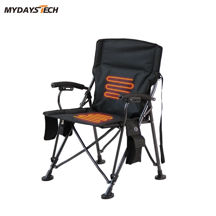 Mydays Tech Sturdy Portable Design Three Temperature Settings Heated Camping Chair for Winter Outdoor Camping Fishing Hunting
