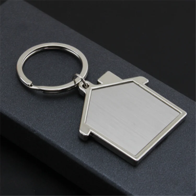 Hot Selling Blank Silver House Shape Custom Self Defense Keychain Accessories
