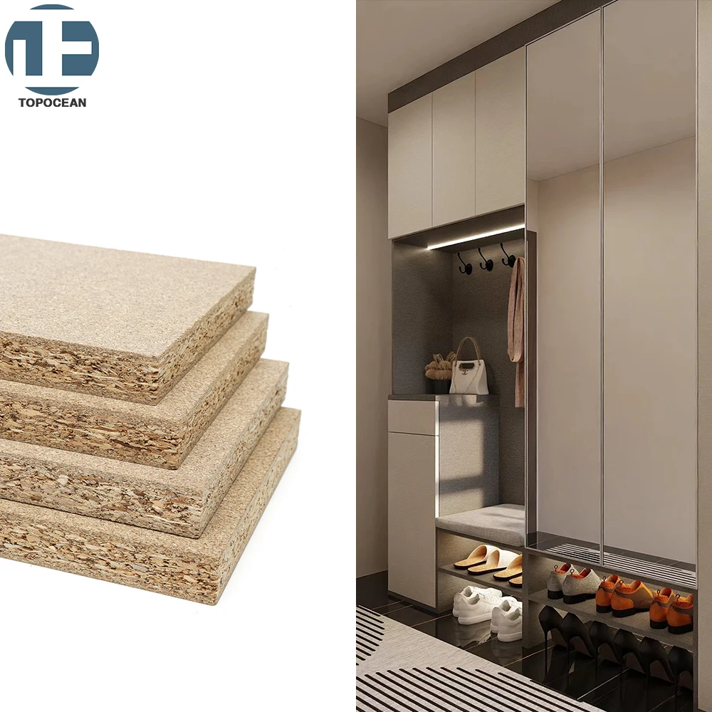 TOPOCEAN 1220*2440mm 28mm F2/E1 Laminated Particle Board  Flakeboards chip board Furniture Use Moisture 4*8ft