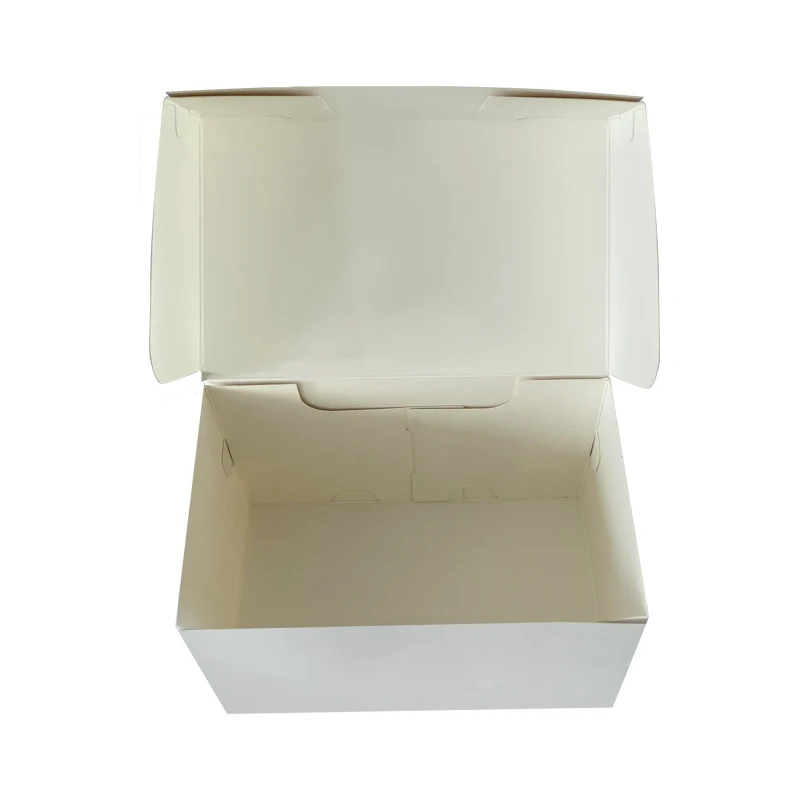 ZY Packaging white cardboard cake boxes grease proof flip top flat base oil proof retailing pie cupcake cookies container boxes