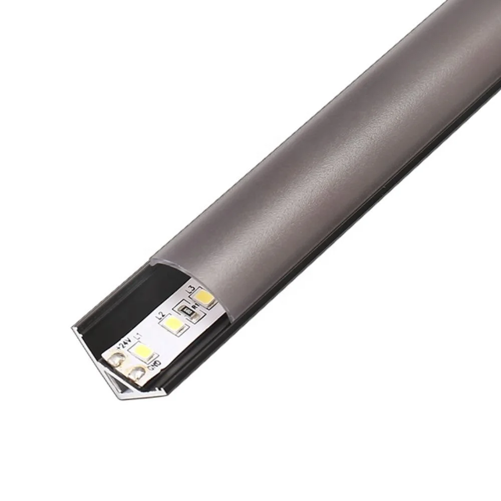 16mm * 16mm Black Modern Angled Linear Light Aluminium Kit Lightweight and Durable Enhancing the art utility interior lighting