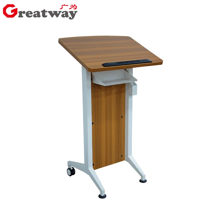 New design modern  cheap meta frame speech podium for school